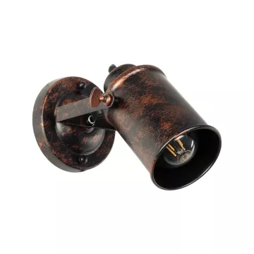 GLOBOSTAR® JAKE  Μοντέρνο Φωτιστικό Τοίχου - Απλίκα με Ντουί 1 x E27 AC 220-240V IP20 - Χάλκινο Εφέ Σκουριάς - Μ9 x Π21 x Υ16cm