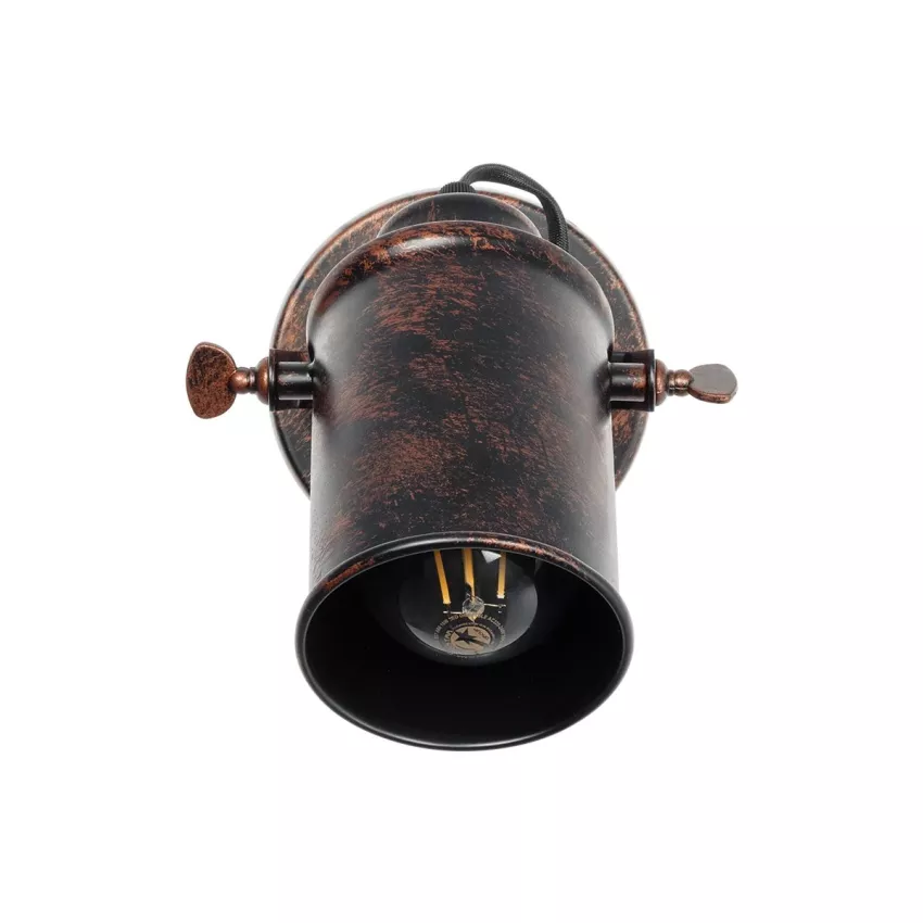 GLOBOSTAR® JAKE  Μοντέρνο Φωτιστικό Τοίχου - Απλίκα με Ντουί 1 x E27 AC 220-240V IP20 - Χάλκινο Εφέ Σκουριάς - Μ9 x Π21 x Υ16cm