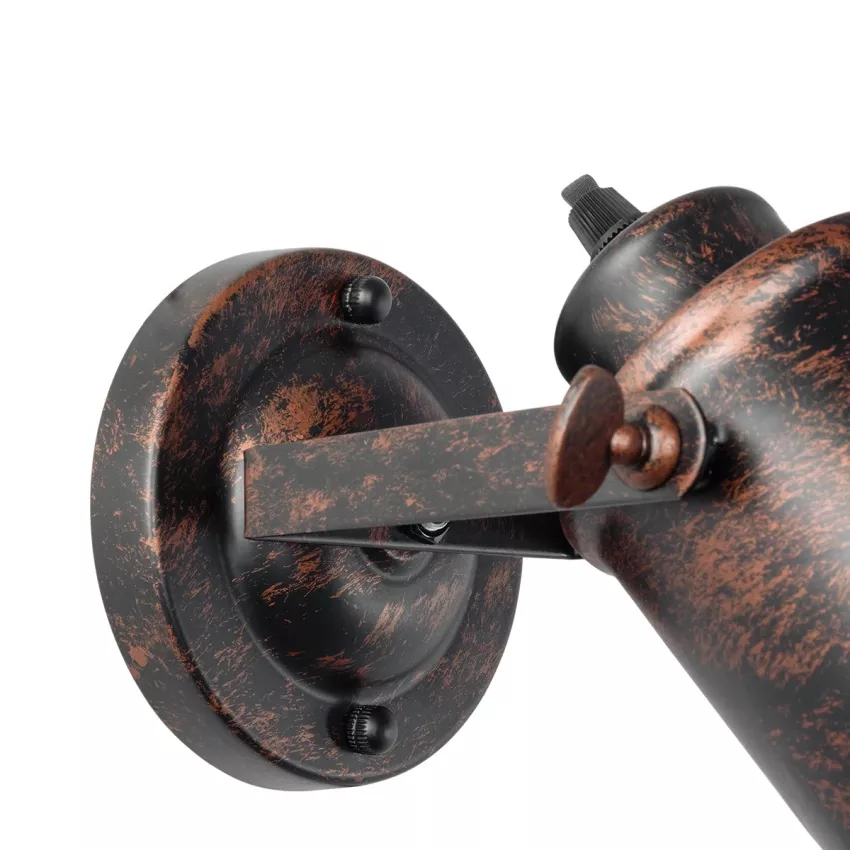 GLOBOSTAR® JAKE  Μοντέρνο Φωτιστικό Τοίχου - Απλίκα με Ντουί 1 x E27 AC 220-240V IP20 - Χάλκινο Εφέ Σκουριάς - Μ9 x Π21 x Υ16cm
