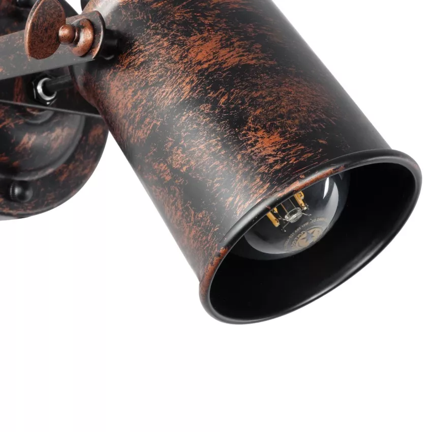 GLOBOSTAR® JAKE  Μοντέρνο Φωτιστικό Τοίχου - Απλίκα με Ντουί 1 x E27 AC 220-240V IP20 - Χάλκινο Εφέ Σκουριάς - Μ9 x Π21 x Υ16cm