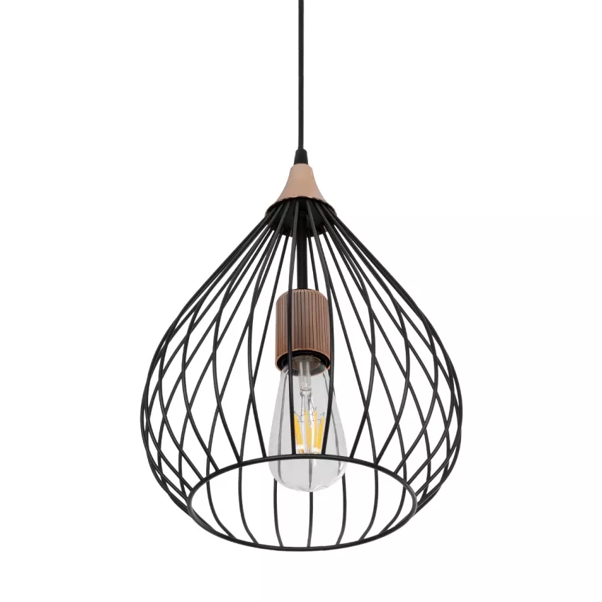 GLOBOSTAR® RADIARO  Vintage Κρεμαστό Φωτιστικό Οροφής με Ντουί 1 x E27 AC 220-240V IP20 - Μαύρο & Χάλκινο - Μ26 x Π26 x Υ35cm