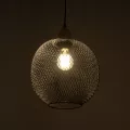 GLOBOSTAR® WIRE  Μοντέρνο Κρεμαστό Φωτιστικό Οροφής με Ντουί 1 x E27 AC 220-240V IP20 - Μαύρο & Χρυσό - Μ25 x Π25 x Υ32cm