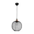 GLOBOSTAR® WIRE  Μοντέρνο Κρεμαστό Φωτιστικό Οροφής με Ντουί 1 x E27 AC 220-240V IP20 - Μαύρο & Χρυσό - Μ25 x Π25 x Υ32cm