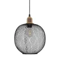 GLOBOSTAR® WIRE  Μοντέρνο Κρεμαστό Φωτιστικό Οροφής με Ντουί 1 x E27 AC 220-240V IP20 - Μαύρο & Χρυσό - Μ25 x Π25 x Υ32cm