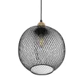 GLOBOSTAR® WIRE  Μοντέρνο Κρεμαστό Φωτιστικό Οροφής με Ντουί 1 x E27 AC 220-240V IP20 - Μαύρο & Χρυσό - Μ25 x Π25 x Υ32cm
