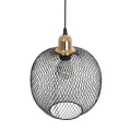 GLOBOSTAR® WIRE  Μοντέρνο Κρεμαστό Φωτιστικό Οροφής με Ντουί 1 x E27 AC 220-240V IP20 - Μαύρο & Χρυσό - Μ25 x Π25 x Υ32cm
