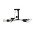 GLOBOSTAR® LAMIRA  Μοντέρνο Φωτιστικό Οροφής με Ντουί 6 x E27 AC 220-240V IP20 - Μαύρο - Μ51 x Π51 x Υ7cm