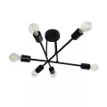 GLOBOSTAR® LAMIRA  Μοντέρνο Φωτιστικό Οροφής με Ντουί 6 x E27 AC 220-240V IP20 - Μαύρο - Μ51 x Π51 x Υ7cm