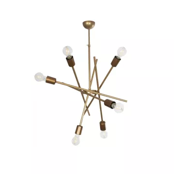 SUNFY  Μοντέρνο Κρεμαστό Φωτιστικό Πλέγμα Πολύφωτο 6 x E27 IP20 Μπρονζέ Μέταλλο - Μ60 x Π70 x Υ60cm