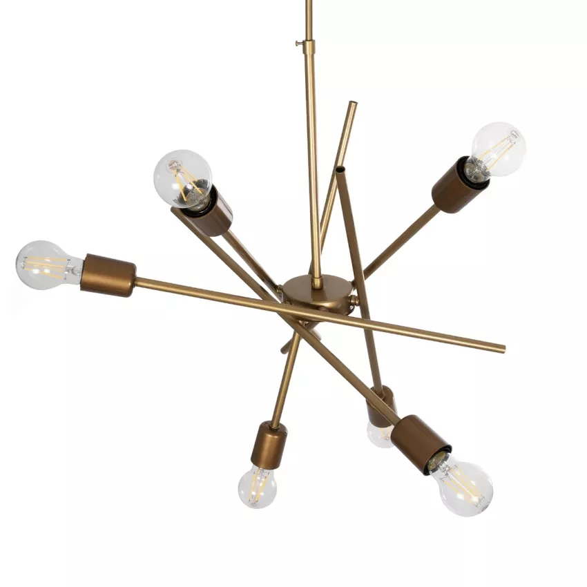 SUNFY  Μοντέρνο Κρεμαστό Φωτιστικό Πλέγμα Πολύφωτο 6 x E27 IP20 Μπρονζέ Μέταλλο - Μ60 x Π70 x Υ60cm