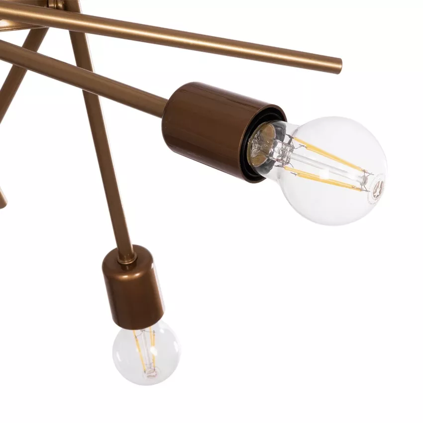 SUNFY  Μοντέρνο Κρεμαστό Φωτιστικό Πλέγμα Πολύφωτο 6 x E27 IP20 Μπρονζέ Μέταλλο - Μ60 x Π70 x Υ60cm