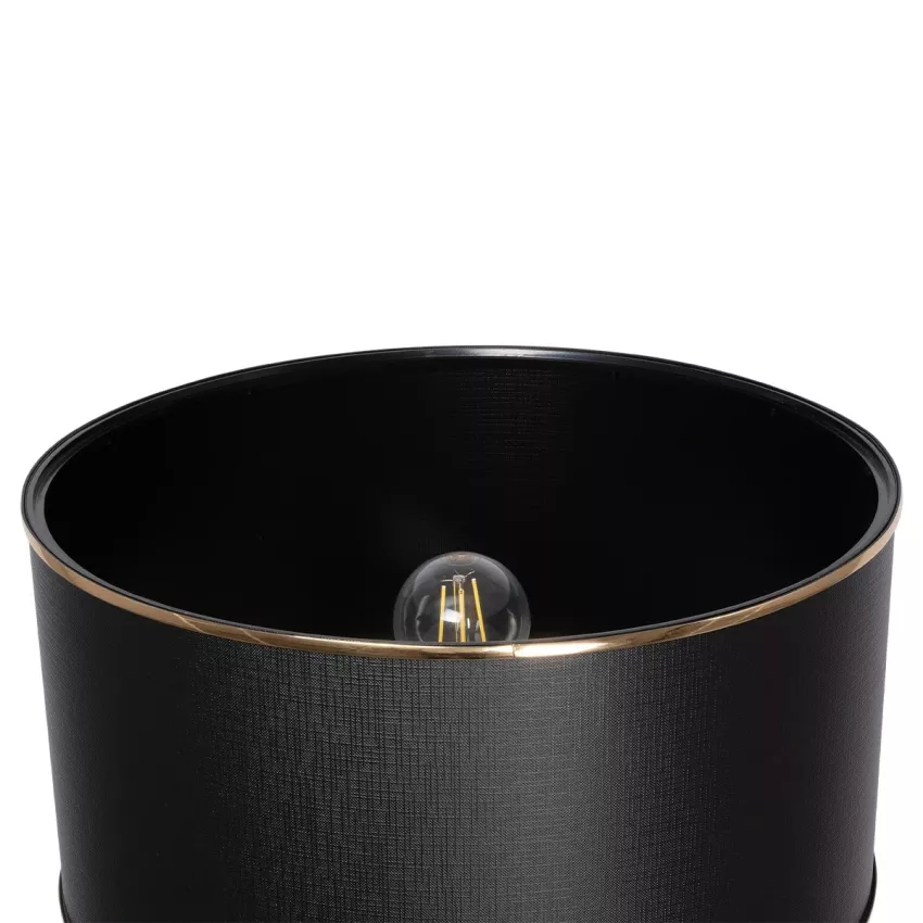 NOVA  Μοντέρνο Επιδαπέδιο Φωτιστικό 1 x E27 IP20 Χρυσό Μεταλλό με Μαύρο Ύφασμα - Μ38 x Π38 x Υ155cm