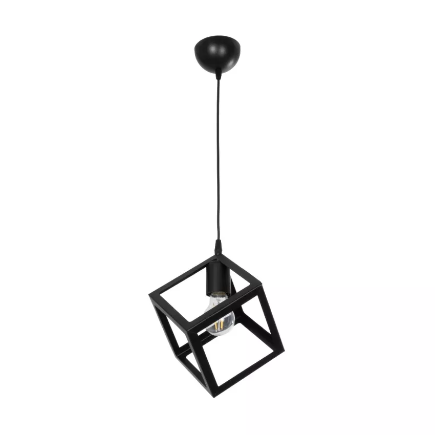 GLOBOSTAR® DISE  Μοντέρνο Κρεμαστό Φωτιστικό Οροφής με Ντουί 1 x E27 AC 220-240V IP20 - Μαύρο - Μ28 x Π28 x Υ29cm