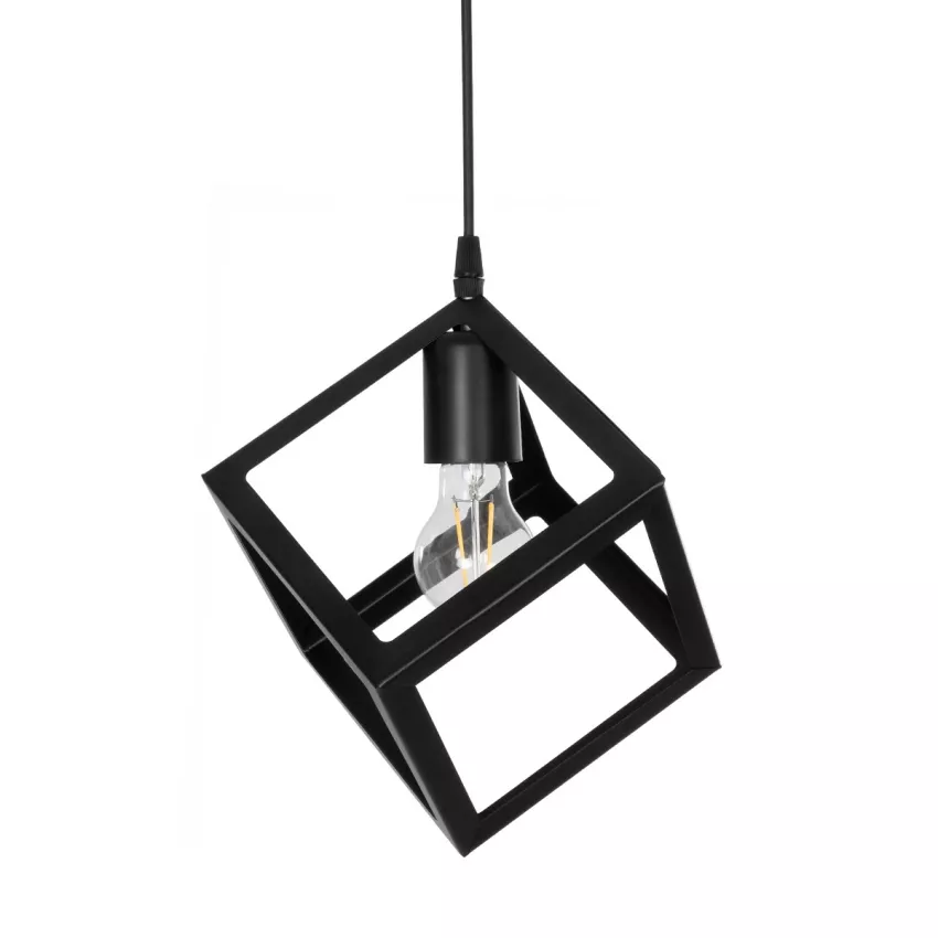 GLOBOSTAR® DISE  Μοντέρνο Κρεμαστό Φωτιστικό Οροφής με Ντουί 1 x E27 AC 220-240V IP20 - Μαύρο - Μ28 x Π28 x Υ29cm