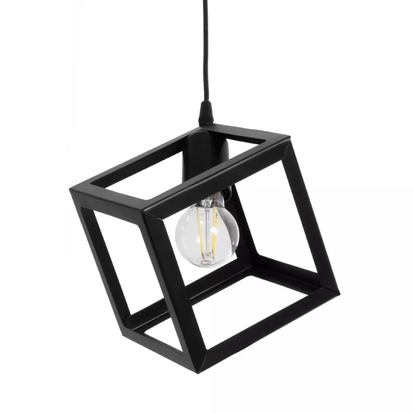 GLOBOSTAR® DISE  Μοντέρνο Κρεμαστό Φωτιστικό Οροφής με Ντουί 1 x E27 AC 220-240V IP20 - Μαύρο - Μ28 x Π28 x Υ29cm