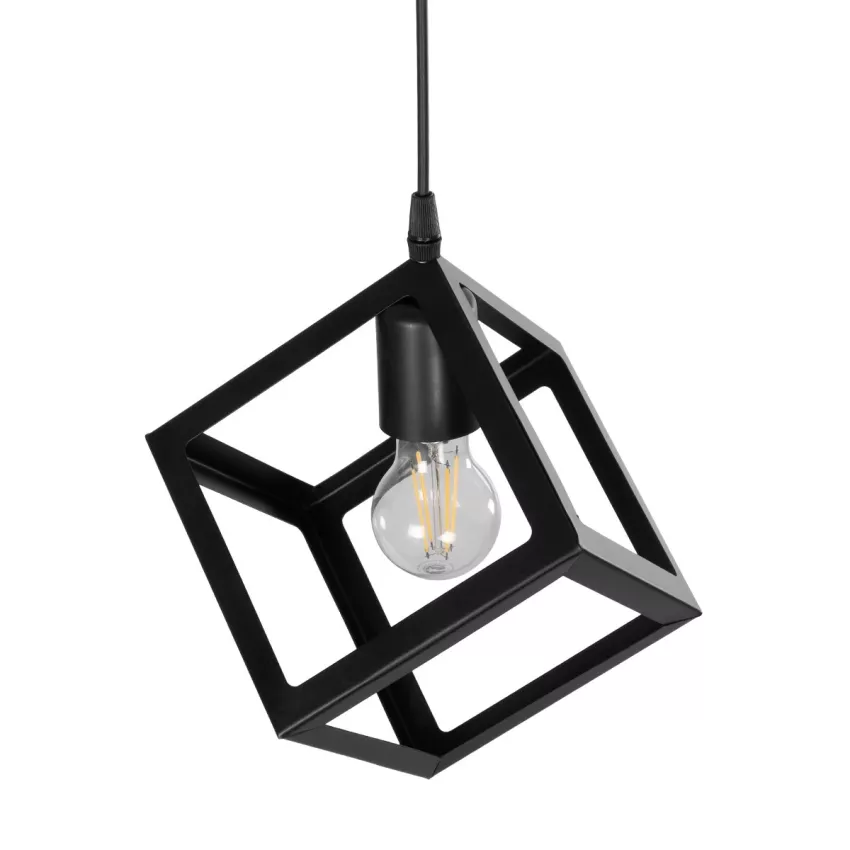 GLOBOSTAR® DISE  Μοντέρνο Κρεμαστό Φωτιστικό Οροφής με Ντουί 1 x E27 AC 220-240V IP20 - Μαύρο - Μ28 x Π28 x Υ29cm