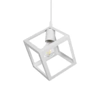 GLOBOSTAR® DISE  Μοντέρνο Κρεμαστό Φωτιστικό Οροφής με Ντουί 1 x E27 AC 220-240V IP20 - Λευκό - Μ28 x Π28 x Υ31cm