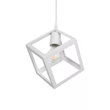 GLOBOSTAR® DISE  Μοντέρνο Κρεμαστό Φωτιστικό Οροφής με Ντουί 1 x E27 AC 220-240V IP20 - Λευκό - Μ28 x Π28 x Υ31cm