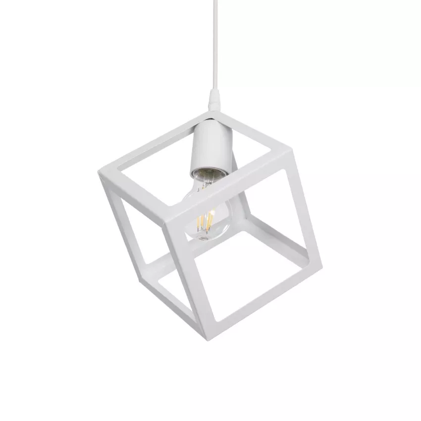 GLOBOSTAR® DISE  Μοντέρνο Κρεμαστό Φωτιστικό Οροφής με Ντουί 1 x E27 AC 220-240V IP20 - Λευκό - Μ28 x Π28 x Υ31cm