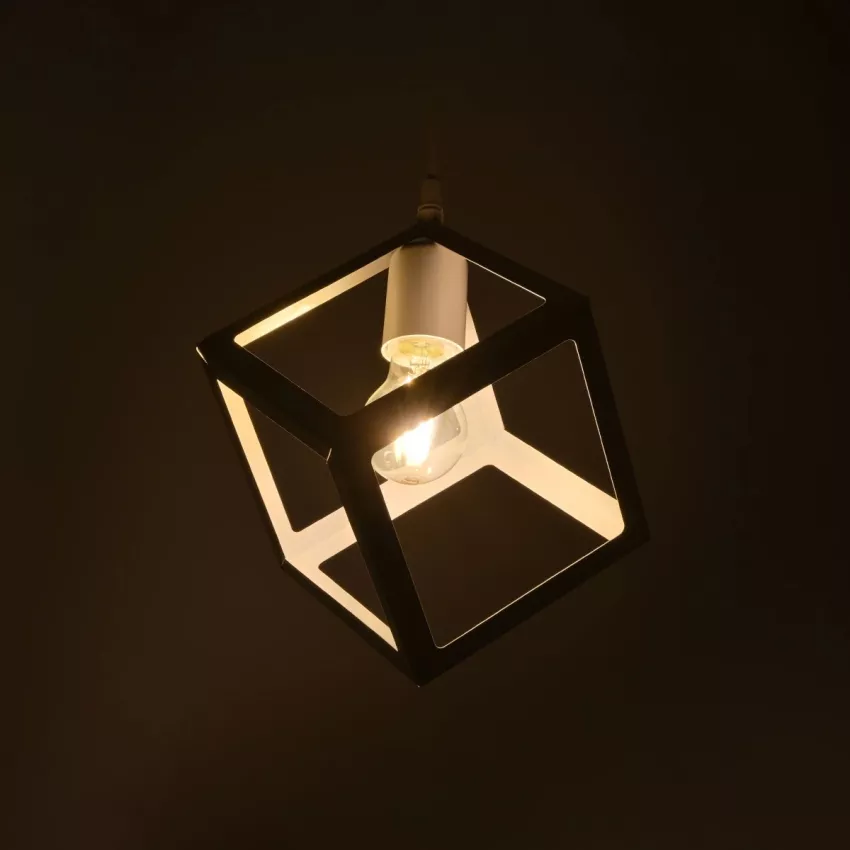 GLOBOSTAR® DISE  Μοντέρνο Κρεμαστό Φωτιστικό Οροφής με Ντουί 1 x E27 AC 220-240V IP20 - Λευκό - Μ28 x Π28 x Υ31cm