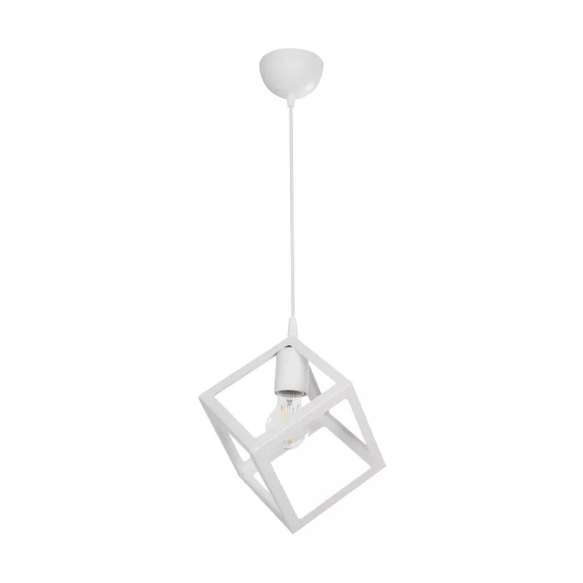 GLOBOSTAR® DISE  Μοντέρνο Κρεμαστό Φωτιστικό Οροφής με Ντουί 1 x E27 AC 220-240V IP20 - Λευκό - Μ28 x Π28 x Υ31cm