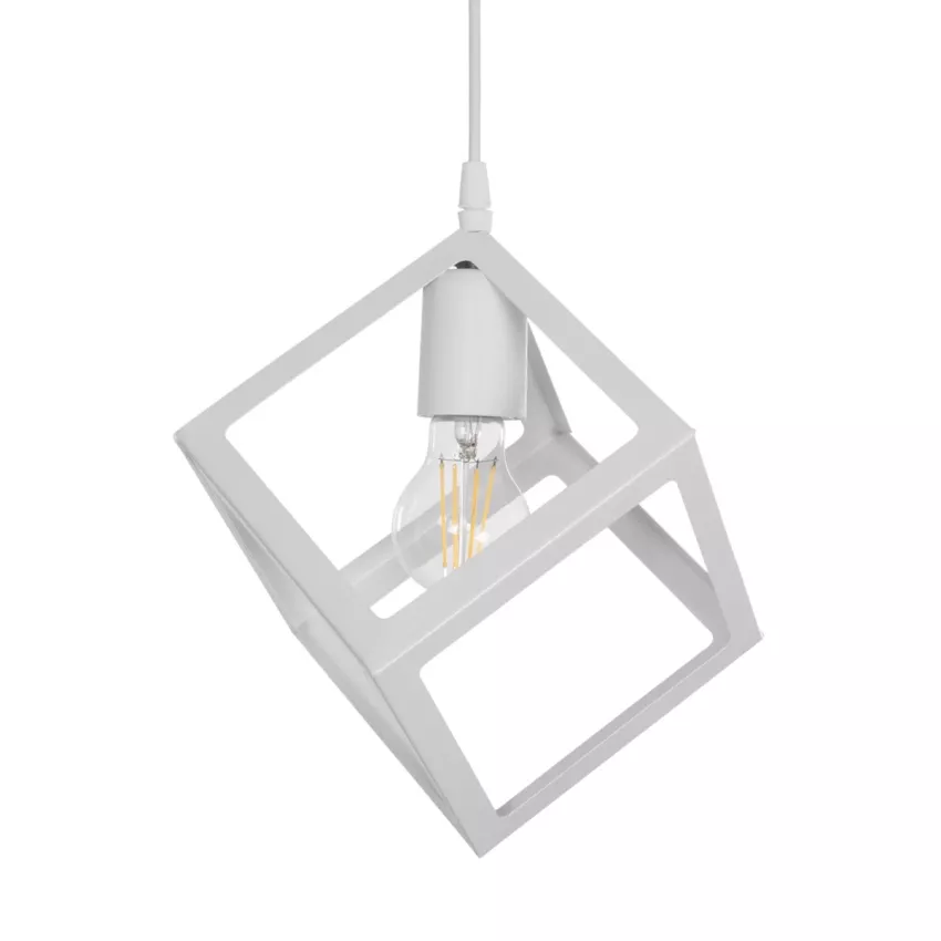 GLOBOSTAR® DISE  Μοντέρνο Κρεμαστό Φωτιστικό Οροφής με Ντουί 1 x E27 AC 220-240V IP20 - Λευκό - Μ28 x Π28 x Υ31cm