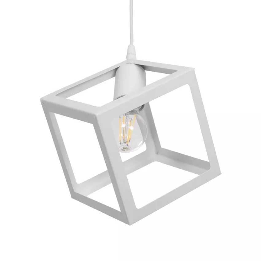 GLOBOSTAR® DISE  Μοντέρνο Κρεμαστό Φωτιστικό Οροφής με Ντουί 1 x E27 AC 220-240V IP20 - Λευκό - Μ28 x Π28 x Υ31cm