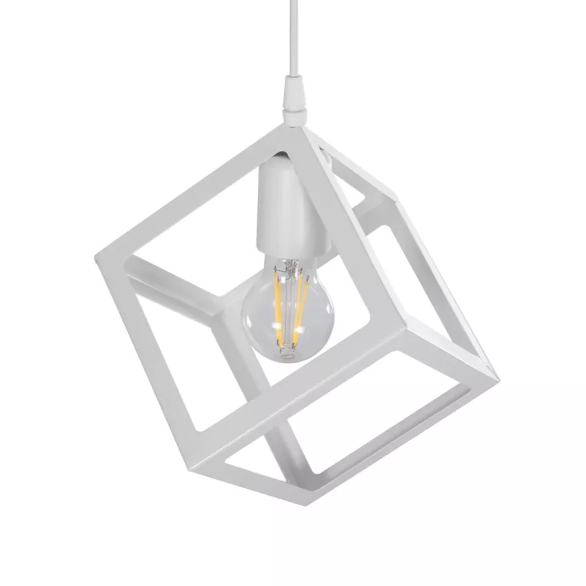 GLOBOSTAR® DISE  Μοντέρνο Κρεμαστό Φωτιστικό Οροφής με Ντουί 1 x E27 AC 220-240V IP20 - Λευκό - Μ28 x Π28 x Υ31cm