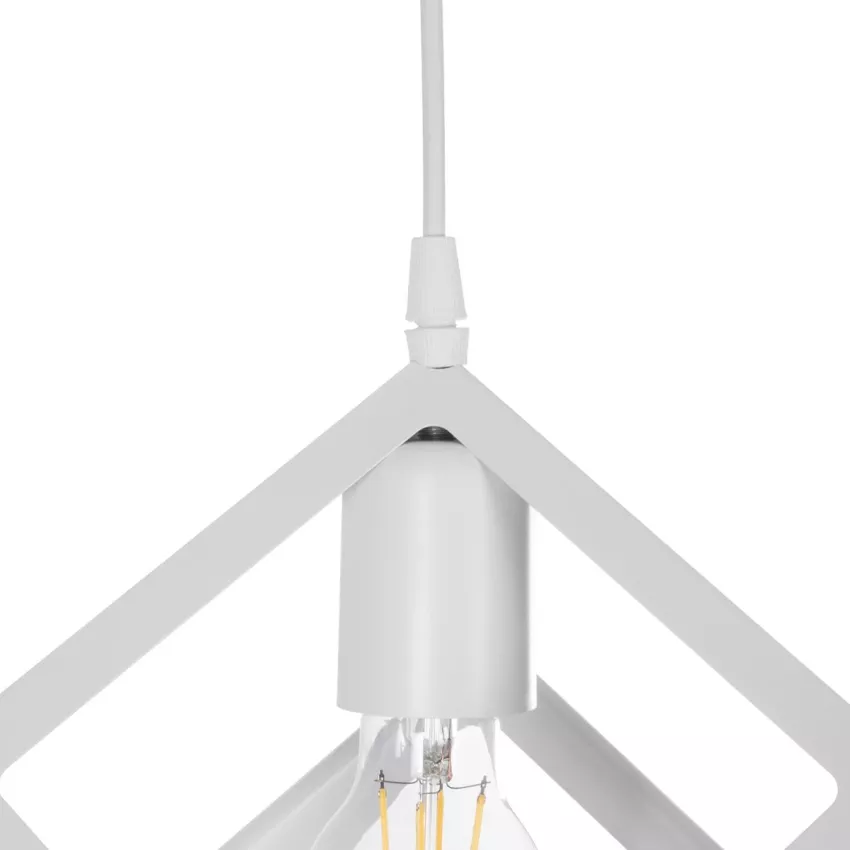 GLOBOSTAR® DISE  Μοντέρνο Κρεμαστό Φωτιστικό Οροφής με Ντουί 1 x E27 AC 220-240V IP20 - Λευκό - Μ28 x Π28 x Υ31cm