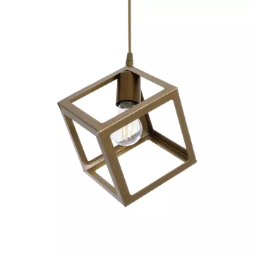 DISE  Μοντέρνο Κρεμαστό Φωτιστικό Κύβος Μονόφωτο 1 x E27 IP20 Λευκό Μέταλλο - Μ18 x Π18 x Υ68cm