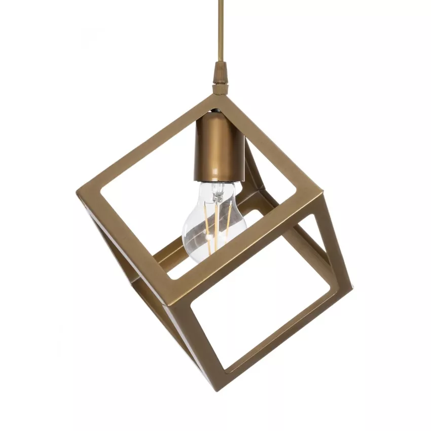 GLOBOSTAR® DISE  Μοντέρνο Κρεμαστό Φωτιστικό Οροφής με Ντουί 1 x E27 AC 220-240V IP20 - Χρυσό - Μ28 x Π28 x Υ31cm