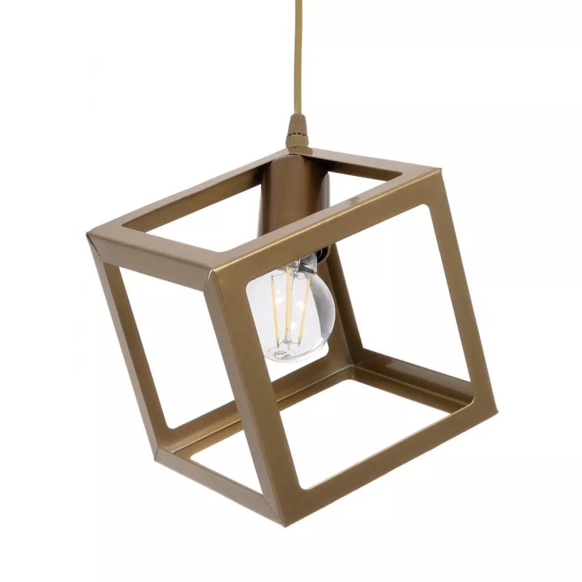 GLOBOSTAR® DISE  Μοντέρνο Κρεμαστό Φωτιστικό Οροφής με Ντουί 1 x E27 AC 220-240V IP20 - Χρυσό - Μ28 x Π28 x Υ31cm