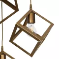 GLOBOSTAR® DISE  Μοντέρνο Κρεμαστό Φωτιστικό Οροφής με Ντουί 3 x E27 AC 220-240V IP20 - Χρυσό - Μ48 x Π48 x Υ65cm
