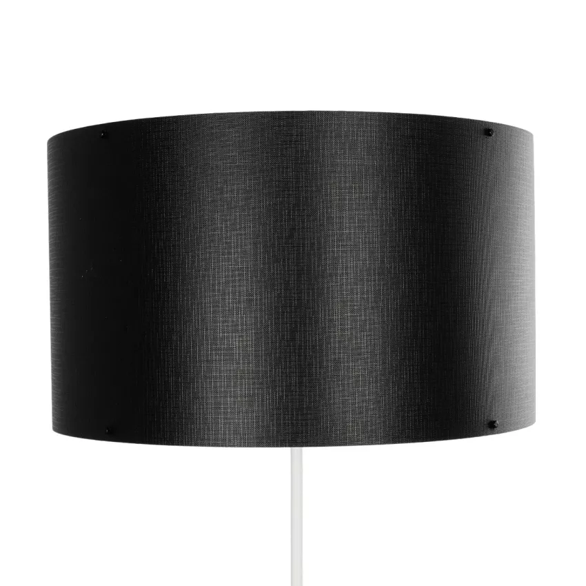 LUMO  Μοντέρνο Επιδαπέδιο Φωτιστικό Μονόφωτο 1 x E27 IP20 Μπεζ Ξύλο με Μαύρο Ύφασμα - Μ37 x Π37 x Υ155cm