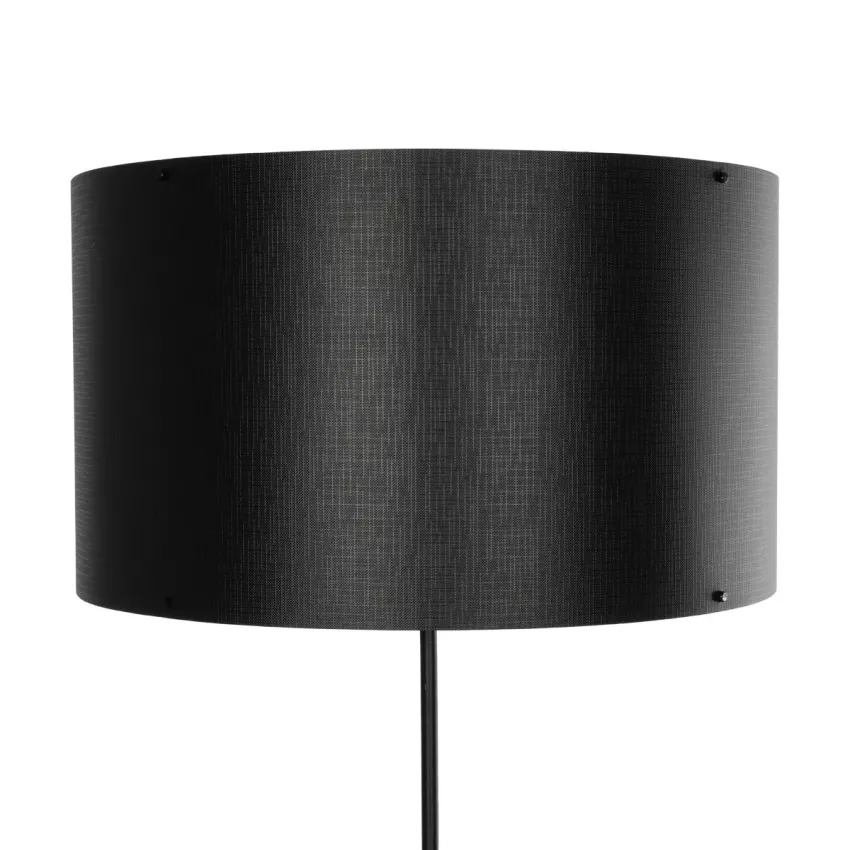 LUMO  Μοντέρνο Επιδαπέδιο Φωτιστικό Μονόφωτο 1 x E27 IP20 Καρυδί Ξύλο με Μαύρο Ύφασμα - Μ37 x Π37 x Υ155cm