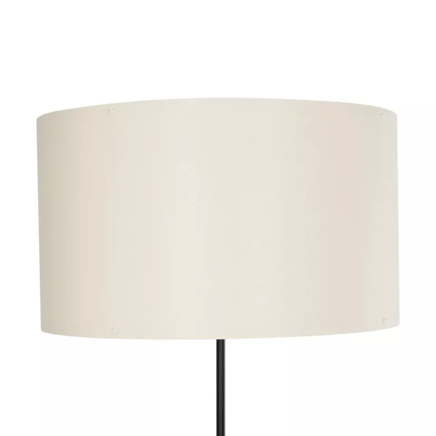 LUMO  Μοντέρνο Επιδαπέδιο Φωτιστικό Μονόφωτο 1 x E27 IP20 Καρυδί Ξύλο με Μπεζ Ύφασμα - Μ37 x Π37 x Υ155cm