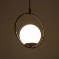 GLOBOSTAR® CIRCLE  Vintage Κρεμαστό Φωτιστικό Οροφής με Ντουί 1 x E27 AC 220-240V IP20 - Μαύρο & Λευκό - Μ26 x Π26 x Υ29cm