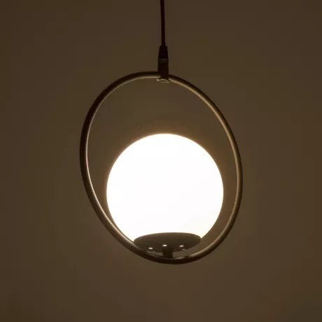 GLOBOSTAR® CIRCLE  Vintage Κρεμαστό Φωτιστικό Οροφής με Ντουί 1 x E27 AC 220-240V IP20 - Μαύρο & Λευκό - Μ26 x Π26 x Υ29cm