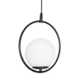 GLOBOSTAR® CIRCLE  Vintage Κρεμαστό Φωτιστικό Οροφής με Ντουί 1 x E27 AC 220-240V IP20 - Μαύρο & Λευκό - Μ26 x Π26 x Υ29cm