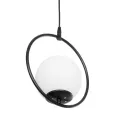 GLOBOSTAR® CIRCLE  Vintage Κρεμαστό Φωτιστικό Οροφής με Ντουί 1 x E27 AC 220-240V IP20 - Μαύρο & Λευκό - Μ26 x Π26 x Υ29cm