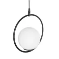 GLOBOSTAR® CIRCLE  Vintage Κρεμαστό Φωτιστικό Οροφής με Ντουί 1 x E27 AC 220-240V IP20 - Μαύρο & Λευκό - Μ26 x Π26 x Υ29cm