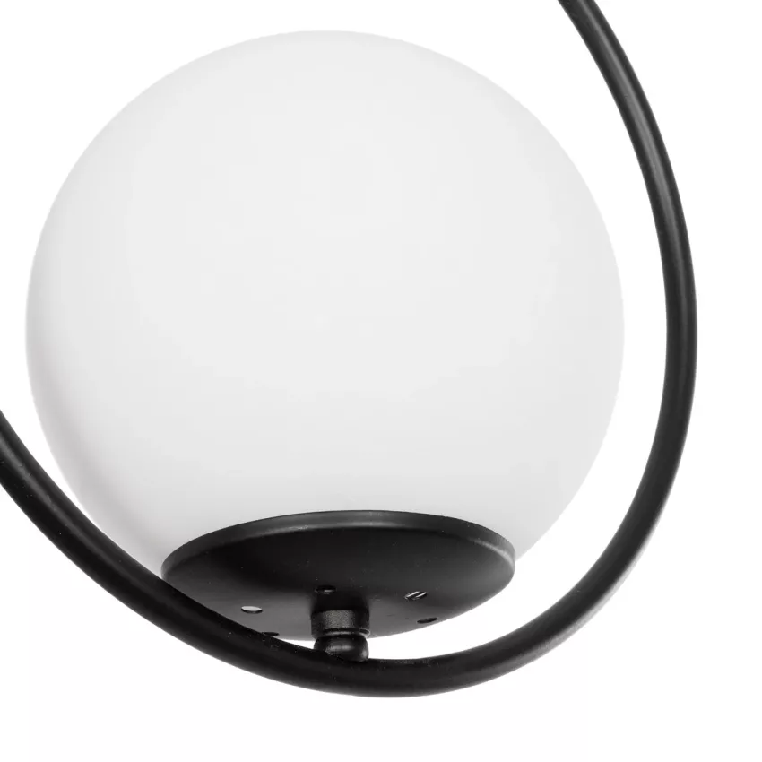 GLOBOSTAR® CIRCLE  Vintage Κρεμαστό Φωτιστικό Οροφής με Ντουί 1 x E27 AC 220-240V IP20 - Μαύρο & Λευκό - Μ26 x Π26 x Υ29cm