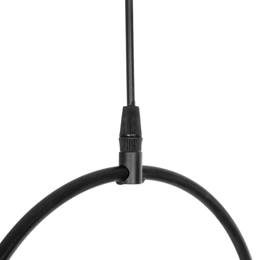 GLOBOSTAR® CIRCLE  Vintage Κρεμαστό Φωτιστικό Οροφής με Ντουί 1 x E27 AC 220-240V IP20 - Μαύρο & Λευκό - Μ26 x Π26 x Υ29cm