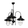 BLAZEO  Vintage Κρεμαστό Φωτιστικό Καμπάνα Τρίφωτο 3 x E27 IP20 Μαύρο Μέταλλο - Μ40 x Π40 x Υ40cm