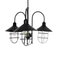 BLAZEO  Vintage Κρεμαστό Φωτιστικό Καμπάνα Τρίφωτο 3 x E27 IP20 Μαύρο Μέταλλο - Μ40 x Π40 x Υ40cm