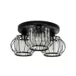 ILLUME  Vintage Φωτιστικό Οροφής Κρύσταλλα Τρίφωτο 3 x E27 IP20 Μαύρο & Χρυσό Μέταλλο με Διάφανο Γυαλί - Μ35 x Π35 x Υ40cm