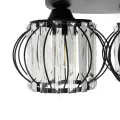 ILLUME  Vintage Φωτιστικό Οροφής Κρύσταλλα Τρίφωτο 3 x E27 IP20 Μαύρο & Χρυσό Μέταλλο με Διάφανο Γυαλί - Μ35 x Π35 x Υ40cm