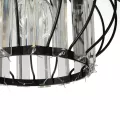 ILLUME  Vintage Φωτιστικό Οροφής Κρύσταλλα Τρίφωτο 3 x E27 IP20 Μαύρο & Χρυσό Μέταλλο με Διάφανο Γυαλί - Μ35 x Π35 x Υ40cm