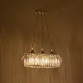GLOBOSTAR® RAZIA  Vintage Κρεμαστό Φωτιστικό Οροφής με Ντουί 3 x E27 AC 220-240V IP20 - Ασημί & Διάφανο - Μ60 x Π30 x Υ25cm