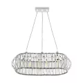 GLOBOSTAR® RAZIA  Vintage Κρεμαστό Φωτιστικό Οροφής με Ντουί 3 x E27 AC 220-240V IP20 - Ασημί & Διάφανο - Μ60 x Π30 x Υ25cm